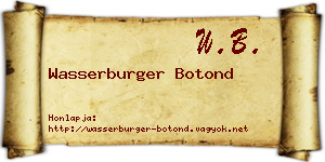 Wasserburger Botond névjegykártya